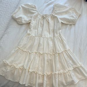 Cream bubble sleeve Zara dress